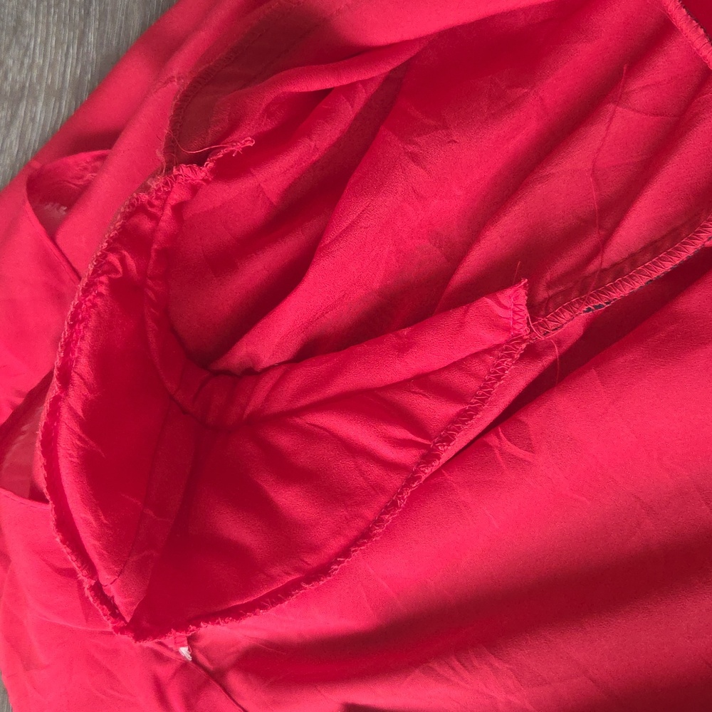 Vintage Frances Henaghan Long Sleeve Button Down Wrap Dress Retro Red Small - Picture 4 of 11